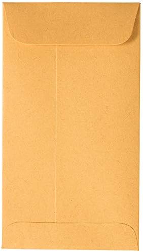 JAM PAPER #6 Coin Business Envelopes with Peel and Seal Closure - 3 3/8 x 6 - Brown Kraft Manila - Bulk 500/Carton by JAMPaper