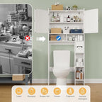 RRX Over The Toilet Storage Cabinet, Bathroom Above Organizer (Milky White) - Image 4
