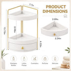 AceOrbit 2-Tier Corner Bathroom Counter Organizer with Drawer - Image 2