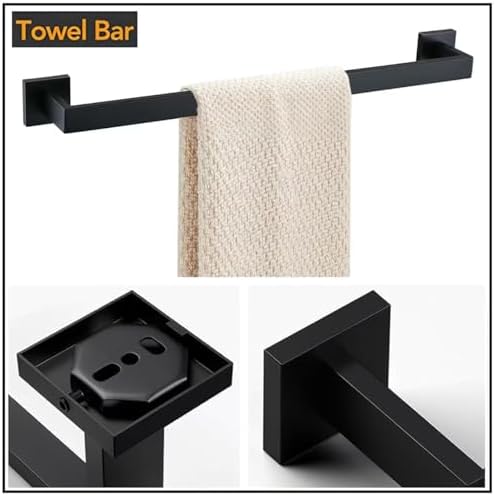 JOPOFI Towel Bar - 23.6 Inch Bathroom Towel Holder - Matte Black - Image 4