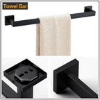 JOPOFI 2 Piece Towel Bar - 23.6 Inch Bathroom Towel Holder - Matte Black - Image 4