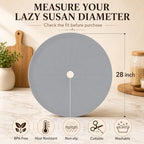 Lazy Susan Shelf Liner, Silicone Lazy Susan Liners for Kitchen Cabinet Turntables, Heat-Resistant, Non-Slip and Easy-to-Clean Round Mats, 2 Pack (Grey) - Image 3