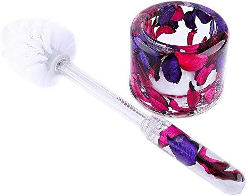 Locco Decor 5 Piece Acrylic Liquid 4D Floating Motion Bathroom Vanity Accessory Set Garden Theme Leaf Toothbrush Holder, Tumbler, Soap Dispenser, Soap Dish, Toiletbrush Holder Set - Image 5