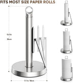 theaoo Heavy-Duty Paper Towel Holder with Tension Arm, Countertop(1,Silver) - Image 2