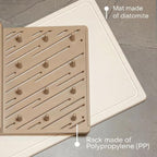 Lyor Dish Drying Rack with Diatomite Stone Absorbent Mat, Absorbent Drying Tray for Countertop, Dish Drainer, Space-Saving, 14.5 x 6.5 x 1.6 in, Beige - Image 4