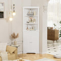 Flamaker Corner Cabinet, Freestanding Corner Shelf for Bathroom, White by Flamaker