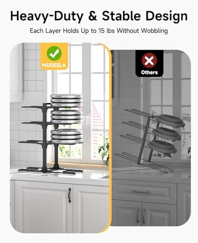 MUDEELA 8-Tier Pots and Pans Organizer under Cabinet, 20.8" H Heavy Duty - Image 3
