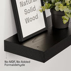 Solid Wood Floating Shelves for Wall 20 Inch Black, Wooden Bathroom Shelf - Image 4