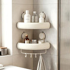 Shower Caddy Suction Cup（2-Pack Cream White）, No-Drilling Corner Bathroom Organizer,Rust Proof Shower Shelf for Inside Shower with Removable Hooks & Towel Bar by Unknown
