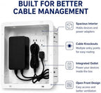 2 Pack 9" in-Wall Media Box Recessed Outlet Box Cable Management – Structured Media Enclosure Compatible with Streaming Media Players – WiFi-Friendly TV Cable Organizer Wall Installation - Image 2