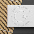 Custom Made Home Embossed Stamp - Desk Respected Crescent Home Library Paper Embosser for Islamic School Teachers - Personalized Custom New Home Embossed Stamp for Books, Documents, and Certificates by AcornSalesCo