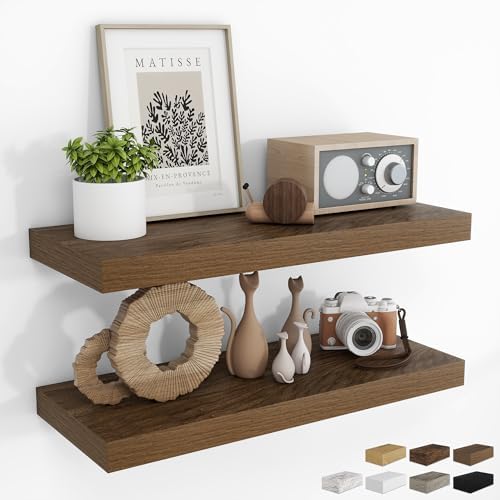 RICHFOCUS Bathroom Floating Shelves for Wall 2Pack|Walnut|28" L by RICHFOCUS