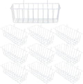 10 Pack Wall Grid Panel Hanging Wire Basket, Metal Wall Storage and Display Basket, Grid Wall Storage Basket for Kitchen, Home Decor Supplies - White (9x3.9x3in) by EATHEATY