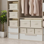 Storage Bins with Handles,Grey and Beige,15x9.8x9.8in,3 Pack - Image 2
