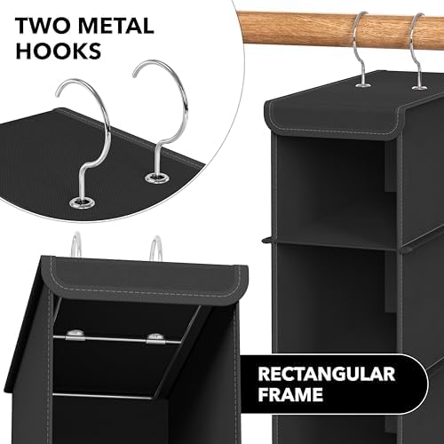 Simple Houseware 2 Pack 10 Shelves Hanging Shoe Organizer, Black - Image 5