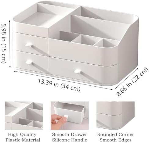 Makeup Organizer with 3 Drawers, Bathroom Counter Organizer. - Image 4