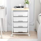 SYKIARIOL Rolling Cart with Drawers, 4-Drawer Utility Cart, Bright White - Image 2