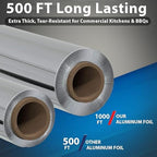 Heavy-Duty Aluminum Foil, 1-Pack Foil Roll (18" x 500") - Image 3