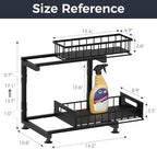 Saydear 2-Pack L-Shaped Under Sink Organizer, 2-Tier Pull-out Cabinet Rack - Image 6