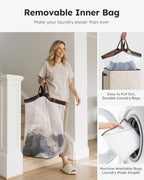 SOLEDI 130L Laundry Hamper with Lid, Large Collapsible Laundry Basket - Image 4