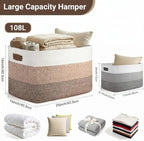 Extra Large Laundry Basket, 25"x16"x16" Rectangle Woven Basket - Image 2