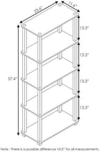 Furinno Turn-N-Tube 5-Tier Multipurpose Shelf / Display Rack / Storage Shelf / Bookshelf, Square Tubes, Pink/White - Image 2