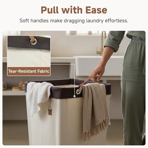 StorageWorks 160L Laundry Basket with Wheels, Rolling Hampers for Clothing - Image 5