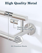 Alise Double Towel Bar,16" Towel Racks for Bathroom Wall Mounted,Nickel - Image 6