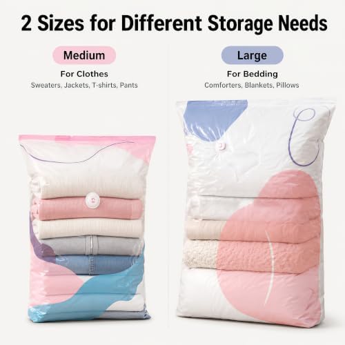 7 Pack No Pump Vacuum Storage Bags, Large Cube Compression Set in 2 Sizes - Image 4