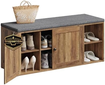 SONGMICS Home Shoe Storage Bench, Snapsemble Superfast Assembly by SONGMICSHOME