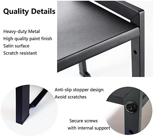 2 Pack Expandable Cabinet Shelf 5.1"D Adjustable Counter Riser Rack Black - Image 3