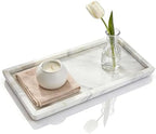 Natural Marble Vanity Bathroom Tray, 12 x 6 Inch Home Decor by Nanshop