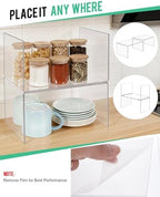 Acrylic Cabinet Organizer, Set of 4 Clear Shelf Organizer for Kitchen Pantry Organizers and Storage, Display Cabinet Shelf Room Decor Countertop Desk Shelves, Spice Organization for Cabinet - Image 3