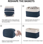 4 Pack Storage Baskets for Organizing, Woven Baskets for Shelves - Perfect for Toys, Books, Towels, and Clothes, Durable Gift Basket Bins Toy Storage, 12.7''L x9''W x7.8''H, Blue and White - Image 6