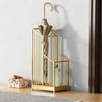 Gold Umbrella Stand with Drip Tray, No Assembly Required, Minimalist Luxury Indoor Umbrella Holder, Space‑Saving & Easy to Clean for Entryway, Living Room, Hotel - Image 7