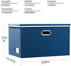 PRANDOM Extra Large Collapsible Storage Bins with Lids [3-Pack] Linen Fabric Foldable Storage Baskets Boxes Organizer Containers Cube with Cover for Bedroom Closet Office Nursery (22.8x15.75x13.8) - Image 5