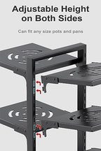 Pots and Pans Organizer for Cabinet, Heavy Duty Pot Pan Rack under Sink Organizers and Storage，Kitchen Cabinet Organizer with 7 Tiers - Image 2