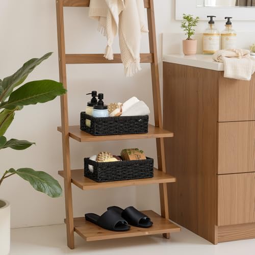 StorageWorks Wicker Baskets for Organizing, Paper Rope Black Baskets,2-Pack - Image 2