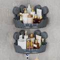 Ettori 2 Pack Corner Shower Caddy with 4 Suction Cups, Pearl Gray by Ettori