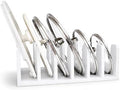 Pot Organizers Inside Cabinet – Pot Lid & Plate Rack for Cabinet, Multi-Use Storage for Lid Organizer Inside Cabinet - Cutting Boards, Baking Sheets & Trays - Fits Under Cabinet or Drawer (White) by Unknown