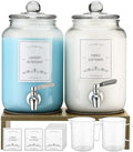 2-Pack Glass Laundry Detergent Dispenser with Stand, 106oz Leak-Proof Glass Fabric Softener Dispenser- Laundry Soap Dispenser-Reusable Container for Kitchen & Bathroom Storage by CYYKDA