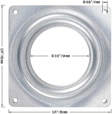 25 Pack 4 Inch Lazy Susan Hardware Kit, Zinc-Plated Swivel Plate, Square Rotating Bearing Turntable for Serving Trays, Kitchen Storage Racks, Craft Project - Image 2