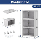 SAILUN Stackable Storage Bins with Lid, 382QT 3Pack Gray - Image 2