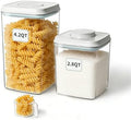 Airtight Food Containers Set with One-Touch Lid, Mixed Size Set (2.8 QT / 2.65 L & 4.2 QT / 4.0 L) with Scoop, Stackable Jars for Complete Kitchen Organization. by EQI
