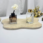 Cloud Shaped Travertine Vanity Tray, 13.3 x 8.3 Inch Natural Stone Decorative Catchall Tray for Bathroom Countertop, Beige Marble Jewelry Dish Perfume Tray for Coffee Table Dresser Nightstand - Image 6