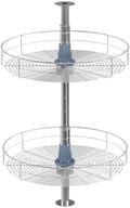 Dowell 18" Round Lazy Susan, 2 Shelves, Kitchen Wall Corner Cabinet Organizer (Chrome 4001 360D) by DowellKitchenBath
