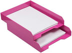 JAM PAPER Stackable Paper Trays - Pink - Desktop Document, Letter, & File Organizer Tray - 2/Pack - Image 3