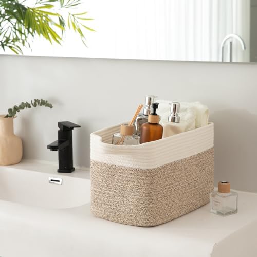 OIAHOMY 3-Pack Storage Basket Organizing Woven Basket for Shelves Brown - Image 5