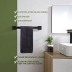 KOKOSIRI 16-Inch Single Towel Bar, Bathroom Kitchen Towel Holder, Wall Mounted SUS304 Stainless Steel Towel Rack 2 Pack, Matte Black, B4003BK-L16-P2 - Image 5