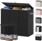 Optish 180L Laundry Hamper 3 Section, Large Hamper with Mesh Bags & Lid by Optish